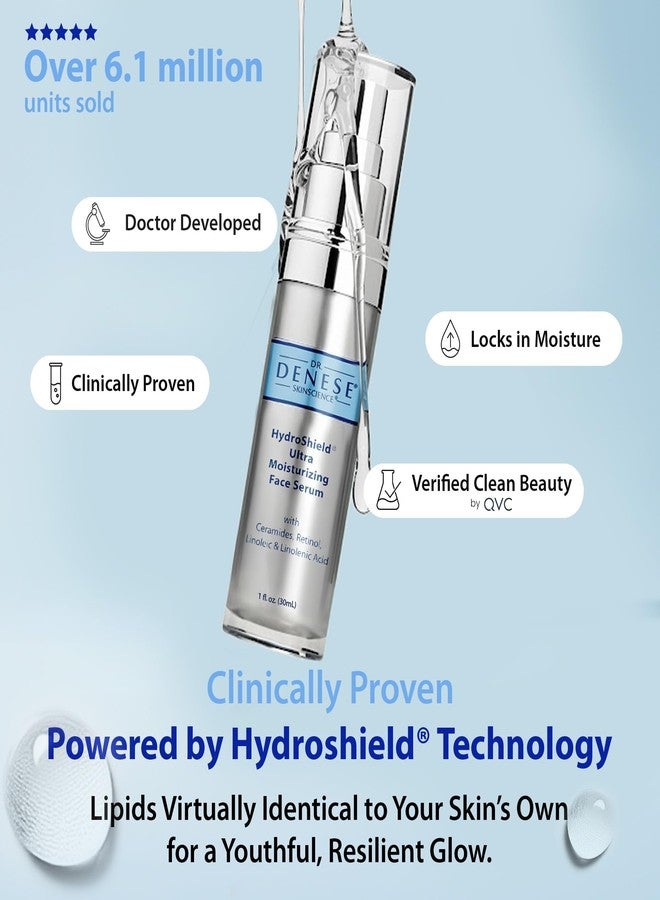 Dr. Denese SkinScience HydroShield Ultra Moisturizing Face Serum 1 oz – Retinol & Ceramide Formula for Deep Moisture, Radiant Smooth Skin, Fine Line Care – Dermatologist Tested & Cruelty Free - Image 3